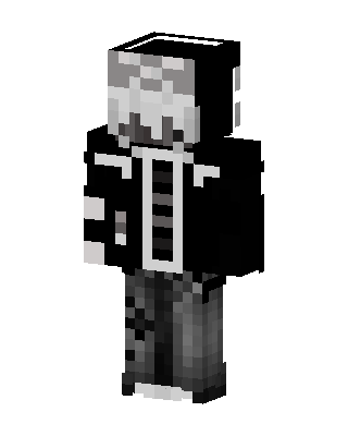 Monochrome Hoodie Boy skin, 3D preview
