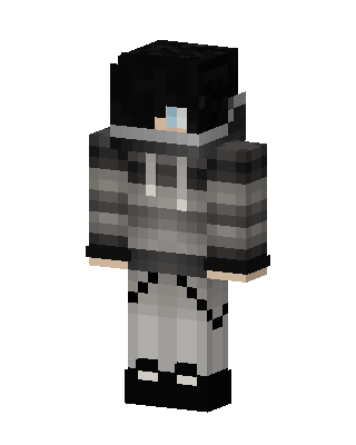 Gray Hoodie Boy skin, 3D preview