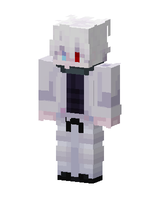 White Anime Girl skin, 3D preview