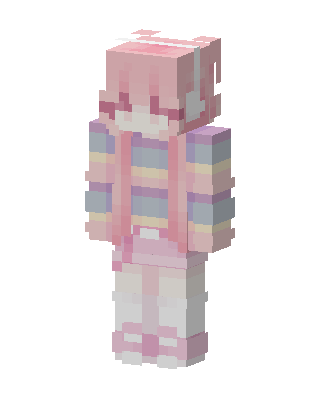 Pink Cutie Girl skin, 3D preview