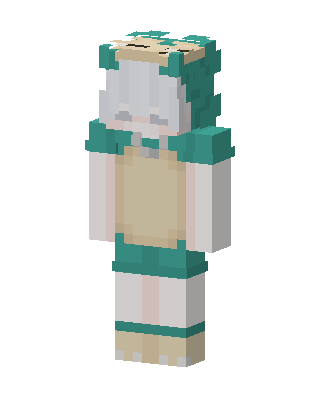Teal Frog Hood Minecraft cat girl skin