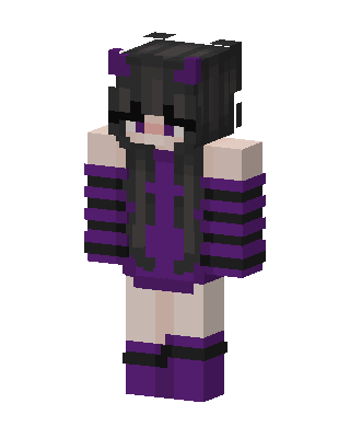 Purple Anime Girl skin, 3D preview