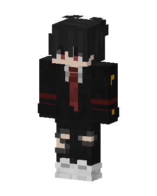 Crimson Uniform Minecraft anime skin