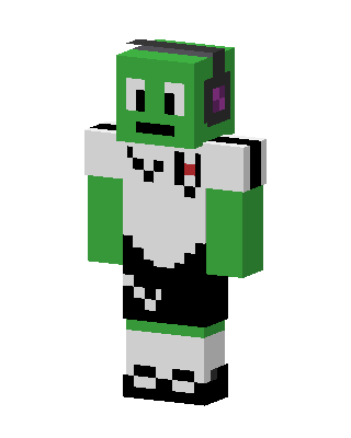 Green Headphone Maid skin, 3D preview