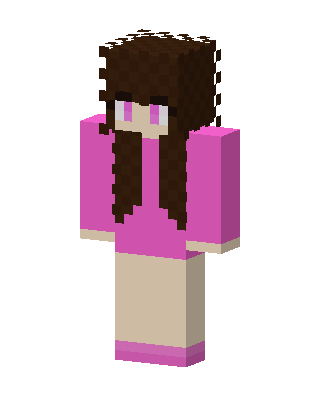 Pink Hoodie Girl skin, 3D preview