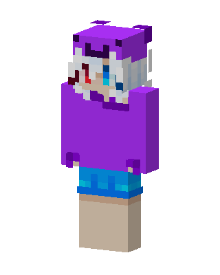 Purple Hoodie Girl skin, 3D preview