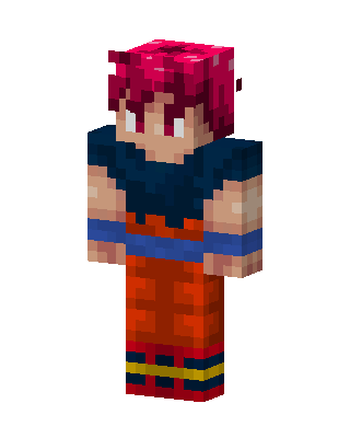 Orange Anime Boy skin, 3D preview