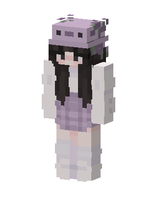 White Anime Girl skin, 3D preview