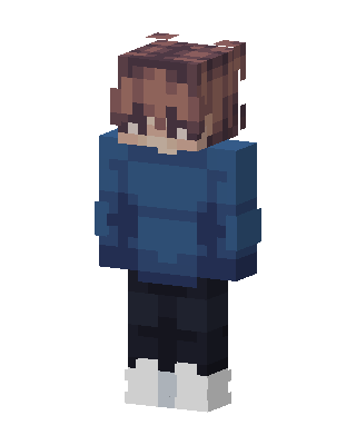 Blue Hoodie Boy skin, 3D preview