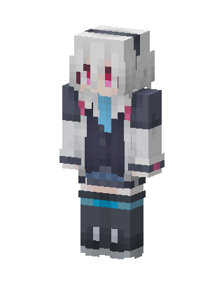 Silver Headphone Girl skin, 3D preview