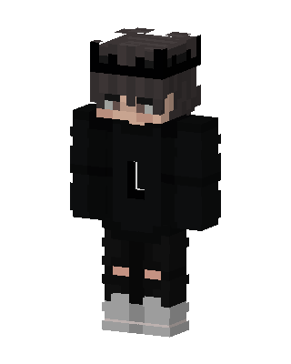 Crowned Hoodie Boy skin, 3D preview