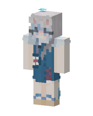 Gawr Gura skin, 3D preview