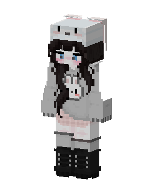 Bunny Hoodie Girl skin, 3D preview