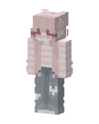 Pink Striped Girl skin, 3D preview