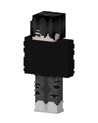 Black Emo Boy skin, 3D preview