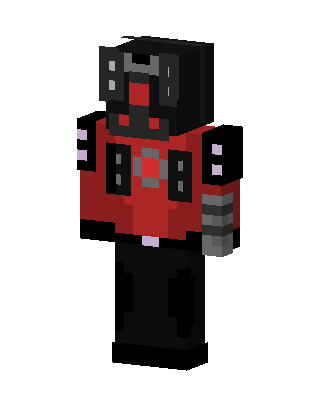 Red Masked Robot Boy skin, 3D preview