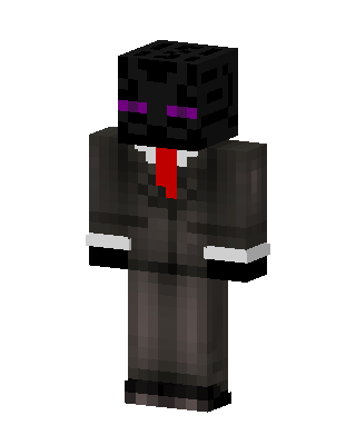 Suited Enderman skin, 3D preview