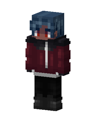 Red Hoodie Boy skin, 3D preview