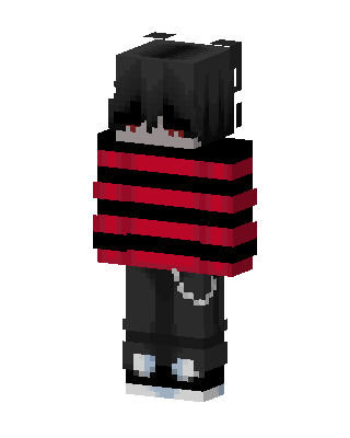 Emo Striped Boy skin, 3D preview