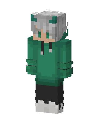 Green Hoodie Boy skin, 3D preview