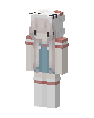 White Hoodie Girl skin, 3D preview