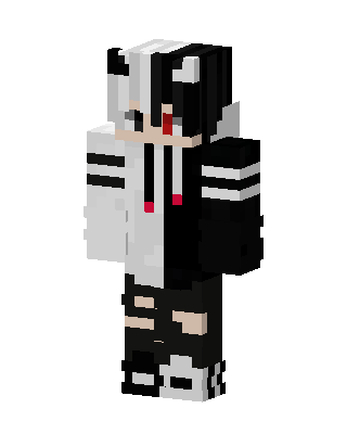 Black Anime Boy skin, 3D preview