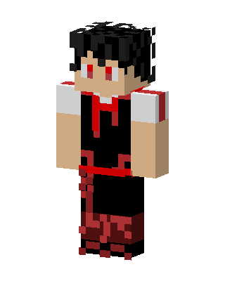 Black Anime Boy skin, 3D preview