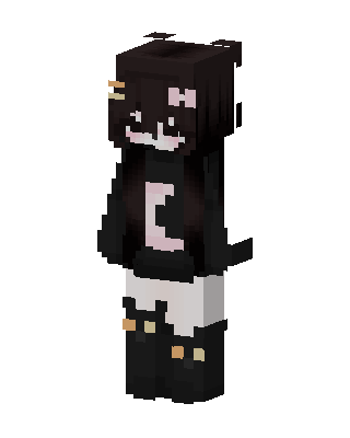 Moon Hoodie Girl skin, 3D preview