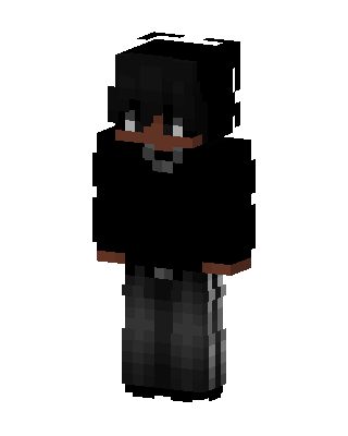 Dark Hoodie Boy skin, 3D preview