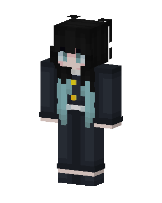 Black Student Girl skin, 3D preview