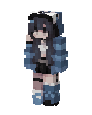 Blue Hoodie Girl skin, 3D preview