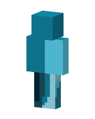Teal Split skin, 3D preview