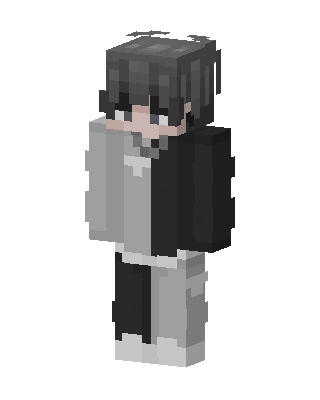 Monochrome Hoodie Boy skin, 3D preview