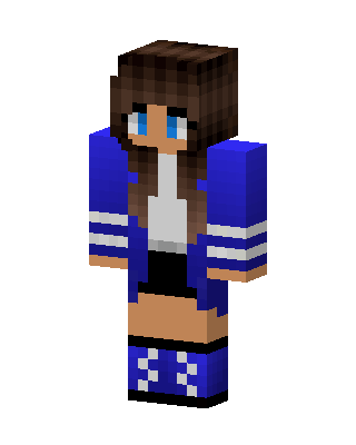 Blue Athlete Girl skin, 3D preview
