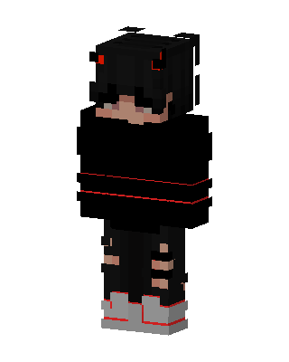 Black Glowing Villain Minecraft goth skin