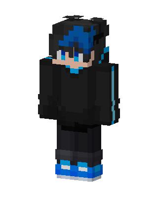Blue Hoodie Boy skin, 3D preview