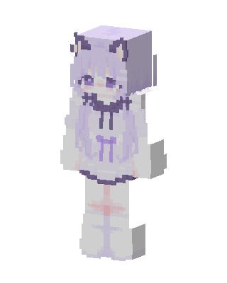 Lavender Cat Girl skin, 3D preview