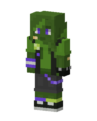 Green Hoodie Kid skin, 3D preview