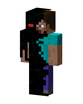 Enderman Steve skin, 3D preview
