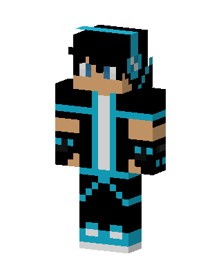 Cyan Tech Hoodie skin, 3D preview