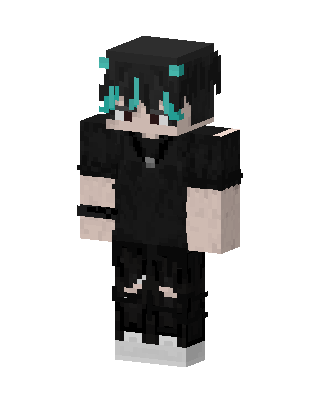 Teal Emo Boy skin, 3D preview