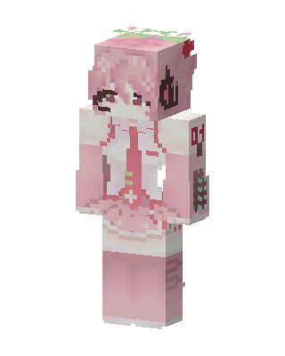 Sakura Miku skin, 3D preview