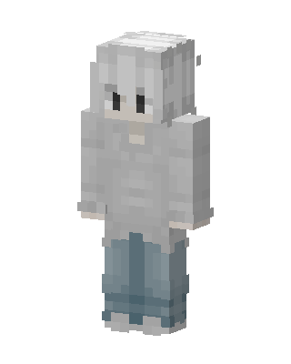 Silver Hoodie Boy skin, 3D preview