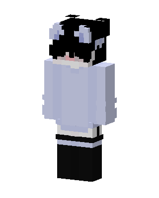 Panda Hoodie Girl skin, 3D preview