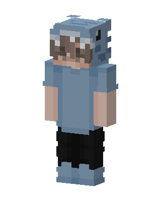 Shark Hoodie Boy skin, 3D preview