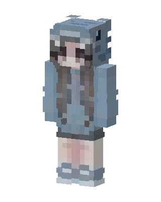 Shark Hoodie Girl skin, 3D preview