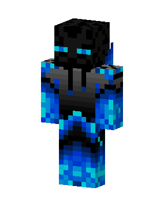 Blue Glowing Villain Boy skin, 3D preview
