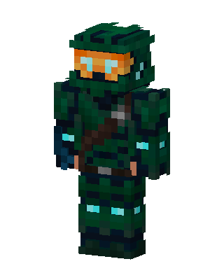 Teal Spartan skin, 3D preview