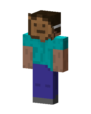 Steve With Headband skin, 3D preview