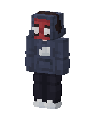Red Mask Hoodie skin, 3D preview